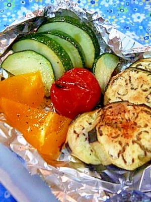 片付け楽ちん！夏野菜の（魚）グリル焼き